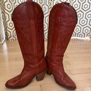 Vintage Miss Capezio Cowboy Boots, size 8M, Burnished Brown